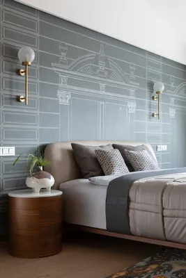 Обои в спальне: 40 примеров оформления стены у изголовья кровати | myDecor  | Дзен