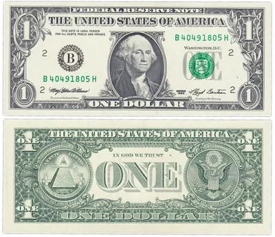 Банкнота США 1 доллар 1993 (Pick 490b) B-Нью Йорк (печать WEB-Press RUN 7  Номер 1 на обратной стороне 8 ( около слов Trust) ) RAR стоимостью 3403 руб.