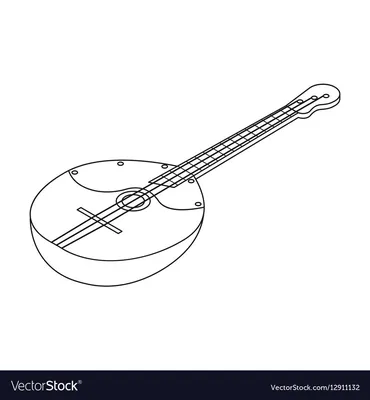Музыкальный инструмент домра рисунок - 31 фото