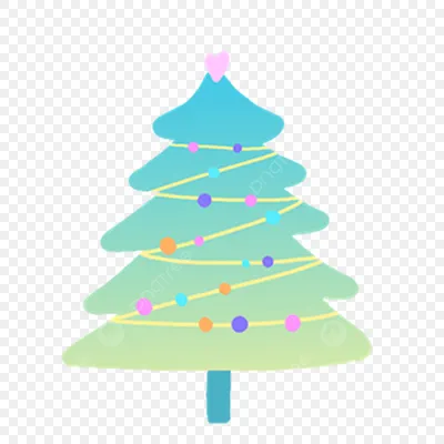 Новогодняя елка градиентного цвета украшенная разноцветными шарами PNG ,  Украшения, счастливый, Рождественские наклейки PNG картинки и пнг PSD  рисунок для бесплатной загрузки