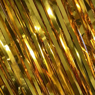 Купить Новогодний дождик глянцевый 200х300 см, полипропилен, золотой в  Москве. Цена 750.00 руб.