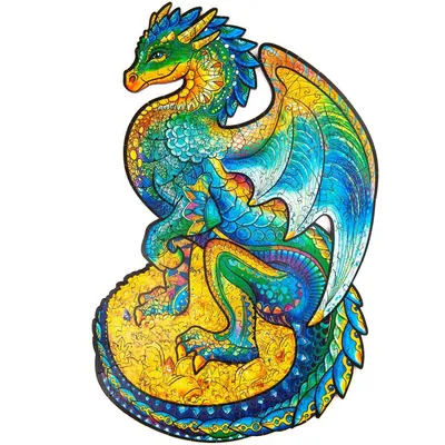 ᐉ Пазл из дерева Дракон Wooden dragon puzzle А4 (1008627-Other)