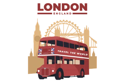 Наклейка Автобус Лондона на Стену – Купить | Виниловые стикеры из каталога  интернет магазина allstick.ru