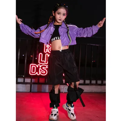 Jazz Hip Hop Costumes Girls Dance Clothes Purple Tops Hollow Out Pants Kids  Modern Dancing Wear Stage Performance Outfits Sl2012 - Ballroom - AliExpress