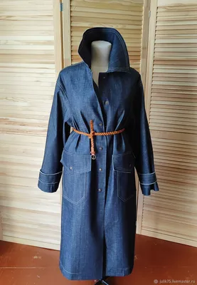 Купить Синее джинсовое пальто - Yohji Yamamoto HD-B47-005-1 за 402570р. с  доставкой