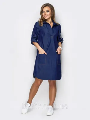 Женское однобортное джинсовое платье-рубашка длиной до колена с короткими  рукавами и карманами – лучшие товары в онлайн-магазине Джум Гик