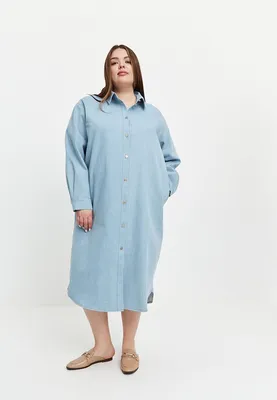 Женское джинсовое платье рубашка ниже колена Factory Price — купить  недорого с доставкой, 3596113