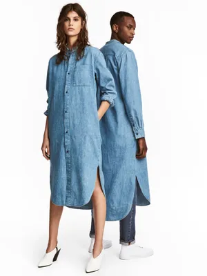 Женское Летнее джинсовое платье-рубашка свободного кроя (размер 42-48)  купить в онлайн магазине - Unimarket
