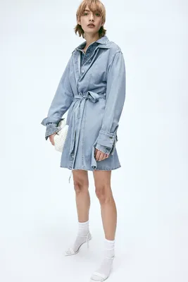 Джинсовое платье-рубашка женщина, Синий | TWINSET Milano