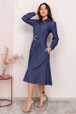 Джинсовое платье-рубашка - 90410 - цена, фото, описания, отзывы покупателей  | Krasota-ua.com