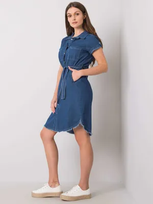 Mango ❤ женское джинсовое платье-рубашка sero со скидкой 29%, синий цвет,  размер , цена 169.99 BYN