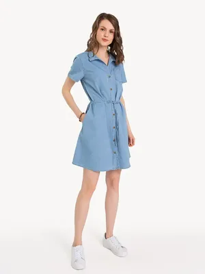 Джинсовое платье-рубашка Цвет blue jeans - HOUSE - 7336D-55J