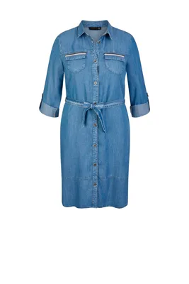Джинсовое платье-рубашка с расклешенной юбкой: цена 995 грн - купить Платья  и сарафаны женские на ИЗИ | Киев