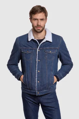 Купить Мужская куртка с джинсовой курткой с меховым воротником Ретро джинсовая  куртка и пальто на осень-зиму | Joom