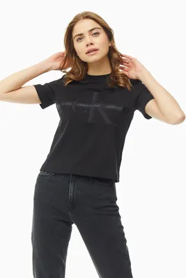 Футболка женская Calvin Klein Jeans J20J213034.BAE0 черная XS - купить в  Москве, цены на Мегамаркет