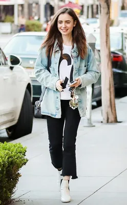 Lily Collins dons a black Longline blazer and jeans as she steps out for a  healthy