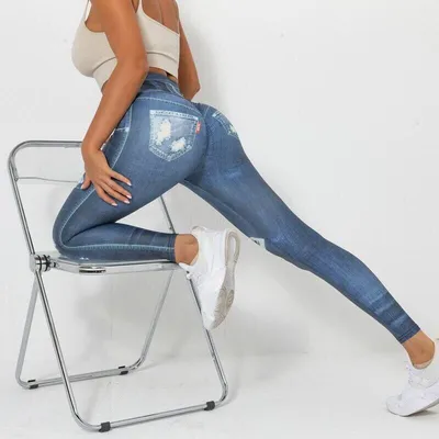 Women's Workout Running Leggings Jeans Scrunch Butt Lift High Waisted Yoga  Pants | eBay