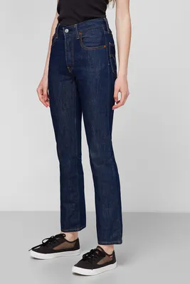 Levi's 501 high rise straight leg crop jeans in mid wash Levi's Размер: W30  L30 купить в интернет-магазине ShopoTam.com, женские джинсы Levi's