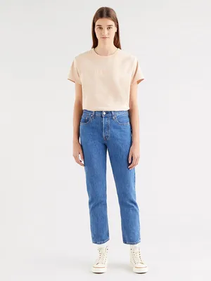 Джинсы женские Levi's 501 Crop Sansome Breeze Stone синие 26/26 - купить в  Москве, цены на Мегамаркет