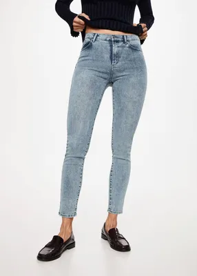 Double-waist straight jeans - Women | Mango USA