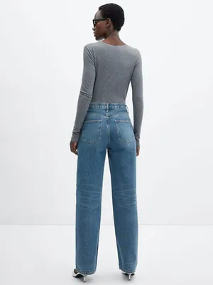 Straight-fit cropped jeans - Women | Mango USA