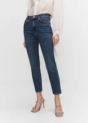 Double-waist straight jeans - Women | Mango USA