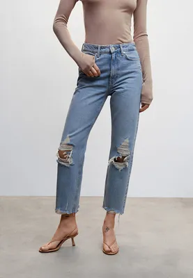 Mango Women's Mid-Rise Straight Jeans - Medium Vintage | Hawthorn Mall