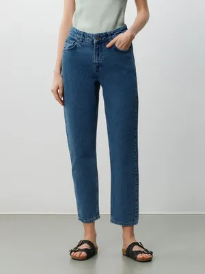 Z1975 HIGH-WAISTED MOM FIT DENIM JEANS - Mid-blue | ZARA United States