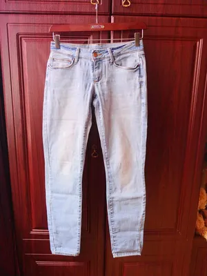 Super Cute Paris Blues Blue Denim Cropped Cuffed Jeans Size 7 | eBay