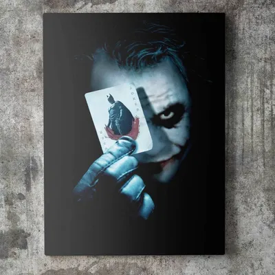Печать картин Джокер с фото Бетмена кадры из фильмов №urb_02194 на холсте.