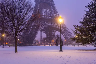 Фото Эйфелева башня в зимний вечер, Paris, France / Париж, Франция, by  Serge Ramelli