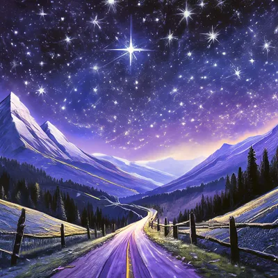Звезды над горной дорогой, сказка, …» — создано в Шедевруме