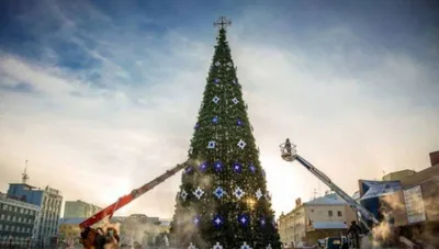 До 23 ноября завершится установка новогодней елки на площади Орджоникидзе в  Якутске - YakutiaMedia