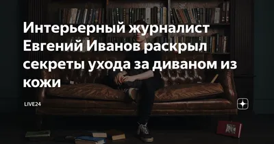 Интерьерный журналист Евгений Иванов раскрыл секреты ухода за диваном из  кожи | LIVE24 | Дзен