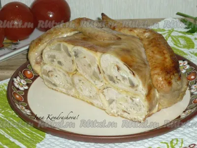 Курица фаршированная блинами рецепт с фото пошагово - 1000.menu