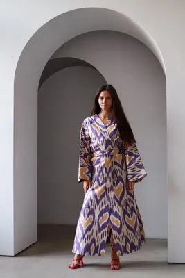 Национальная женское платье \"Адрас\" длинная купить по низким ценам в  интернет-магазине Uzum