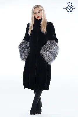 Пальто меховое женское БЛ Баллон бобр, лиса серебристо-чёрная - купить в  Москве по выгодной цене