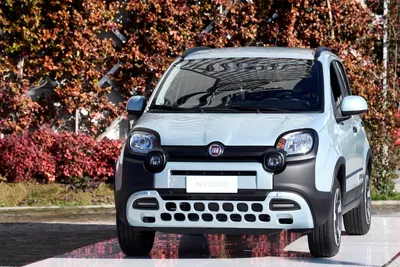 silver fiat panda car in italy Stock Photo - Alamy