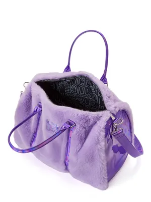 Justice Girls Weekender Duffel Handbag Purple Faux Fur - Walmart.com