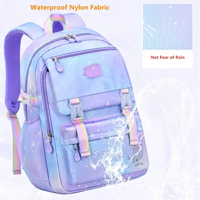 Fengdong Elementary School Bags For Girls Korean Style Cute Book Bag  Children Waterproof School Backpack Purple Bag For Kids - School Bags -  AliExpress