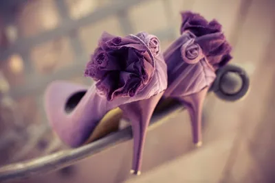 Romantic purple wedding shoes