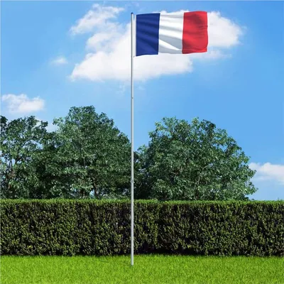 Флаг Франции и шест алюминий 6 м