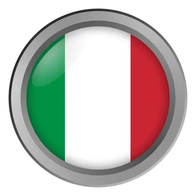 Флаг италии круглый в виде кнопки | Премиум Фото