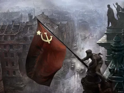 Очень интересный факт про самую известную фотографию второй мировой: Флаг  СССР над Рейхстагом. Снимок сделан Евгением Халдеем | Пикабу