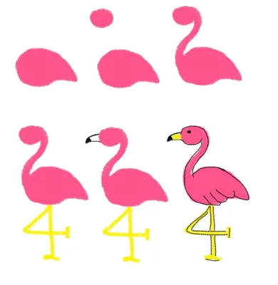 Рисунки фламинго легкие - 80 фото