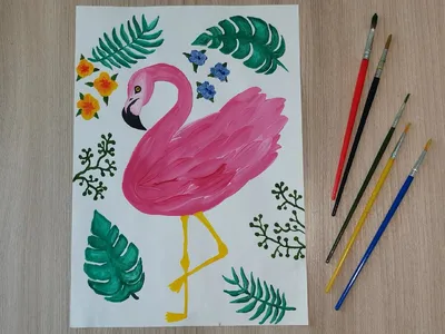 Ручной рисунок сплошного цвета фламинго | Премиум векторы