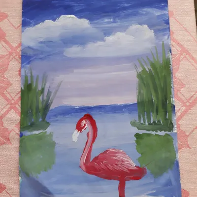 Flamingo On A Gray Background. Flamingo On A Gray Background. Фотография,  картинки, изображения и сток-фотография без роялти. Image 208335999