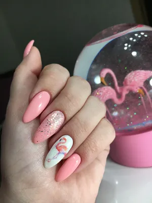 Фламинго на ногтях фото