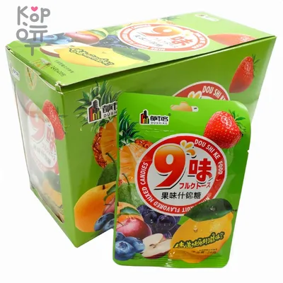 Жевательная конфета Dushike Fruit Flavor 9 фруктов по цене 25 руб. в  интернет магазине Корейские товары для всей семьи(КорОпт)