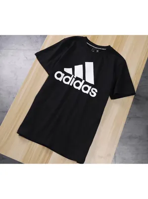 Футболка мужская adidas Essentials черный/белый цвет — купить за 3699 руб.,  отзывы в интернет-магазине Спортмастер